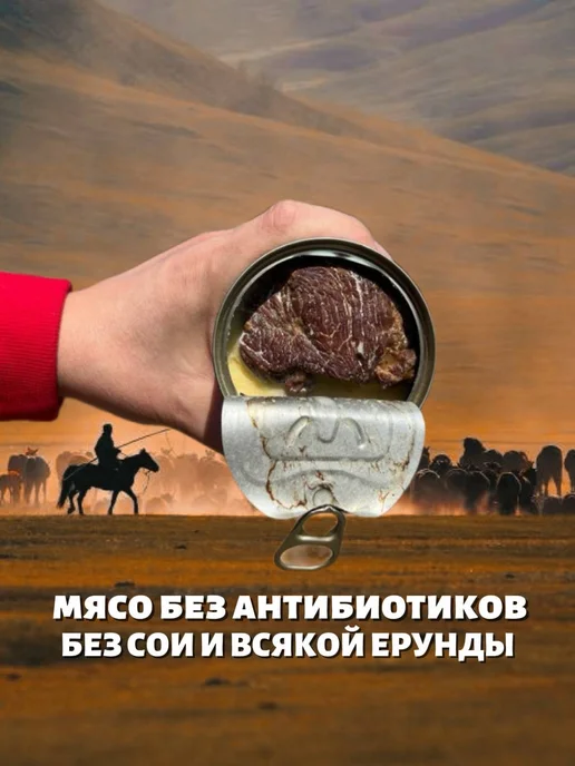 Великая степь Тушенка говядина Порядочная скотина 6 шт, 6 шт, фото 3