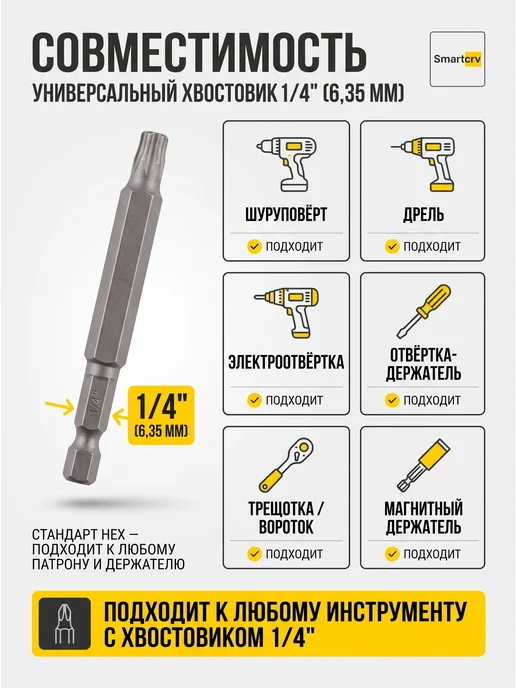 Smartcrv Набор бит для шуруповерта 40 насадок, красный, фото 5