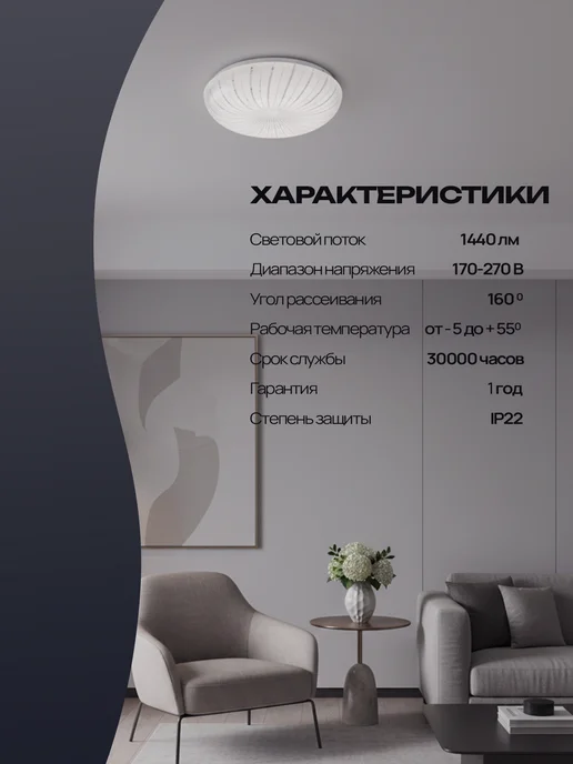 LEEK Светильник накладной светодиодный люстра 18Вт "Медуза", 18 Вт, фото 3