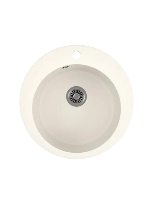 BAUEDGE Мойка для кухни BAU Dream Pro D 48, без выпуска, белый песок, белый, фото 3