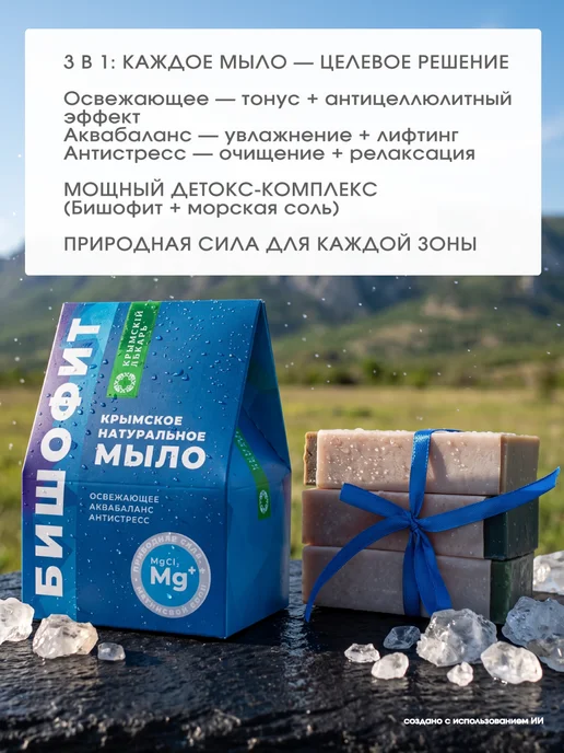 Мануфактура Дом природы Набор натурального крымского мыла Бишофит, 3 шт, фото 6