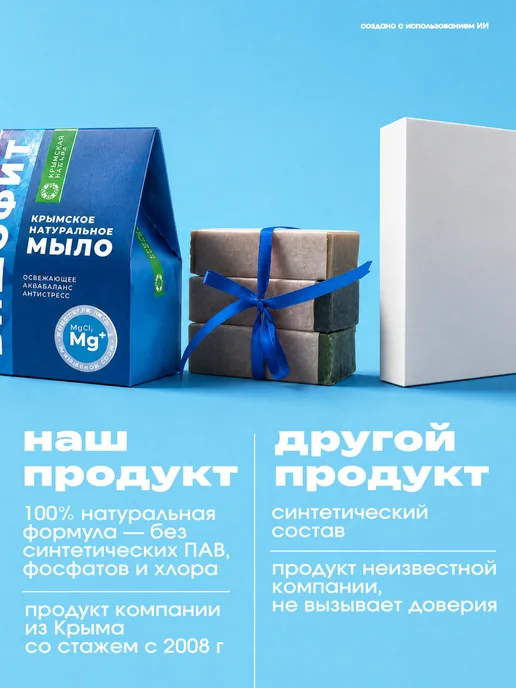 Мануфактура Дом природы Набор натурального крымского мыла Бишофит, 3 шт, фото 7