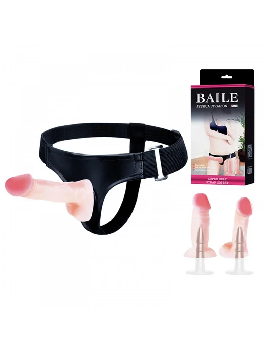 Baile Страпон с креплением на бедро Страпон-трусики с двумя насадками Ultra Passionate Harness, бежевый, фото 7