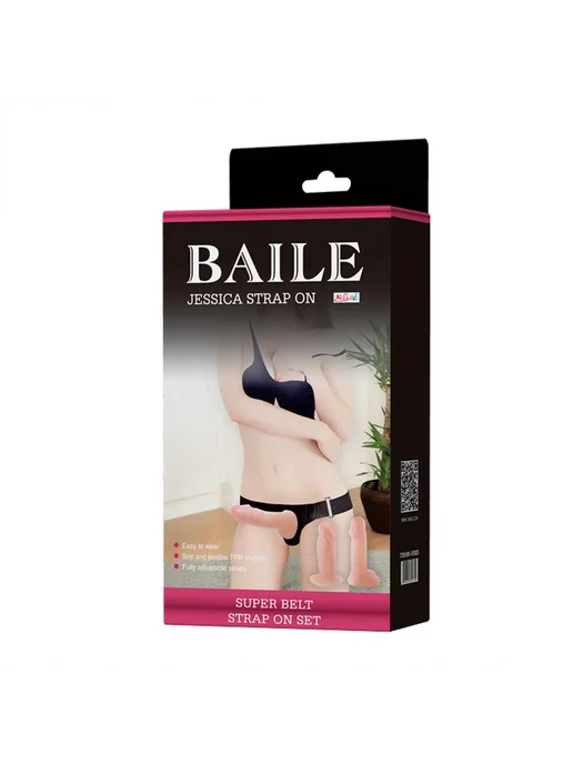 Baile Страпон с креплением на бедро Страпон-трусики с двумя насадками Ultra Passionate Harness, бежевый, фото 8