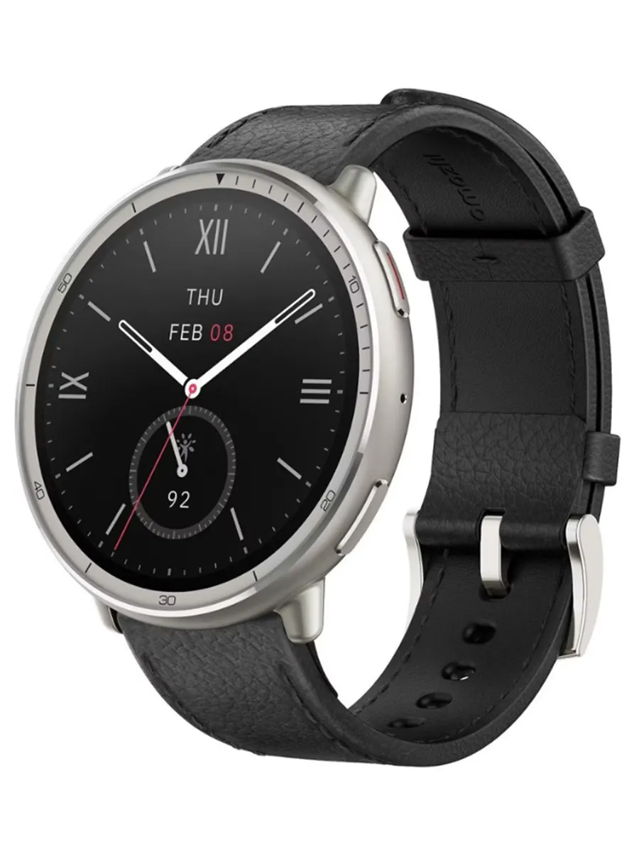 AmazFit Смарт часы Active 2 (Round) A2437, Black Leather