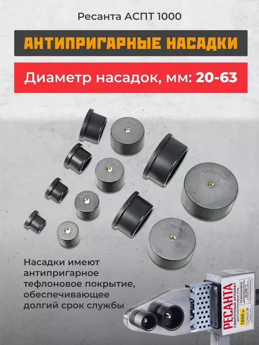 РЕСАНТА Аппарат для сварки пластиковых труб "АСПТ-1000", серый, фото 2