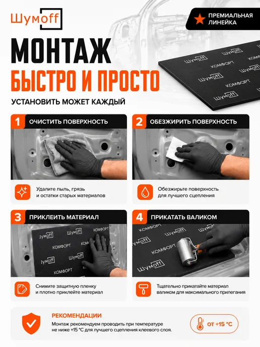 Шумоизоляция Комфорт Софт 6мм. Теплоизоляция самоклеящаяся, вариант, фото 6