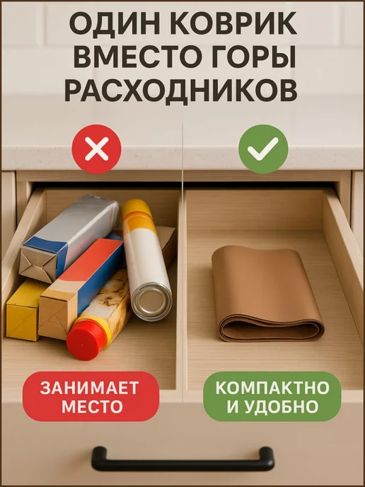Тефлоновый коврик для выпечки многоразовый 3 шт, 3 шт, фото 7