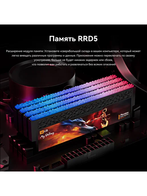 Reletech Оперативная память RGB DDR5 32ГБ(2x16ГБ) 7200MHz,Hynix A-Die, 32 ГБ, 16 ГБ, фото 4