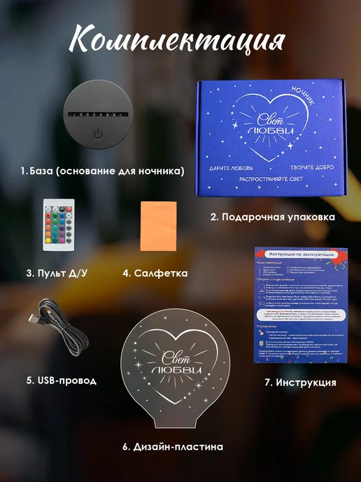 Свет любви Подарок любимой девушке на день рождения дочери жене девочке, вариант, фото 5