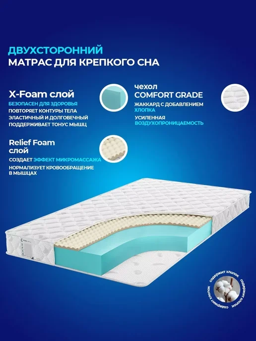 X-Sleep Матрас 180х190 беспружинный ортопедический, 80x195, фото 2
