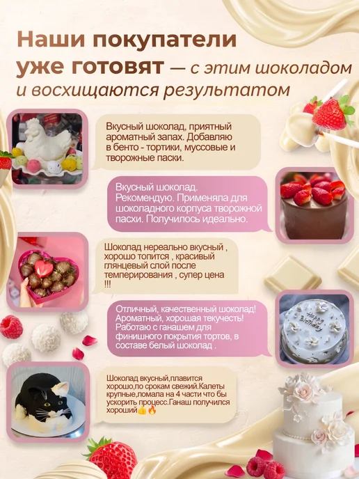 Шоколад и К Шоколад белый в дисках 500г 29.7% какао масла, 500 г, фото 8
