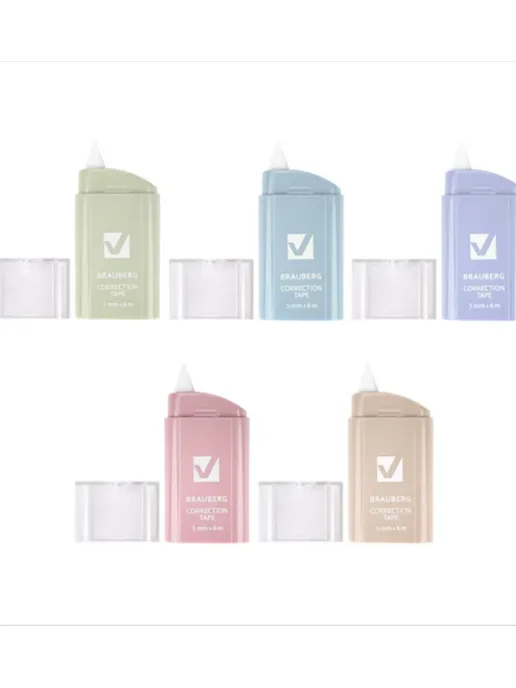Brauberg Корректирующая лента COMPACT PASTEL, 5 мм х 6 м. 1 шт, 6 м, 1 шт, фото 2