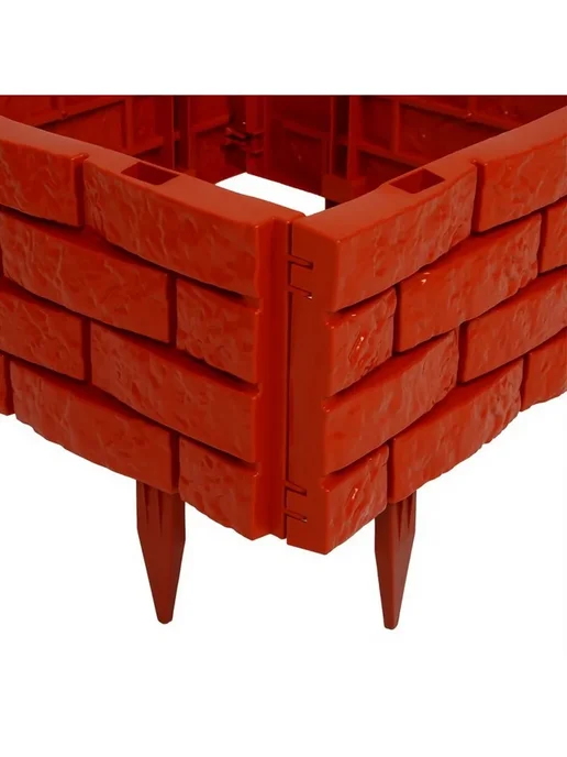 Нет бренда Пластиковая грядка 4 секции, 45х45 см, терракот, 45x45 см, фото 2