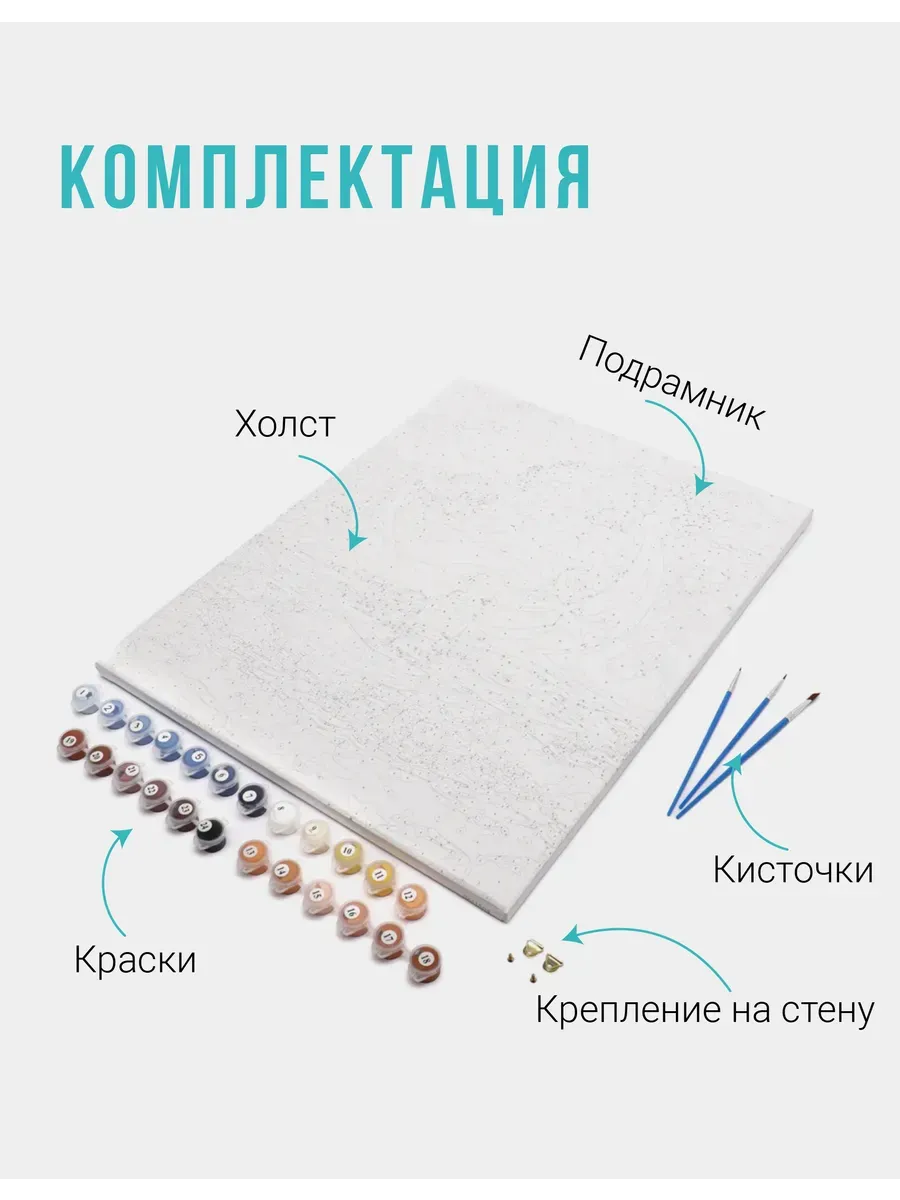 Картина по номерам — Лошади на цветущем горном лугу — фотография 3