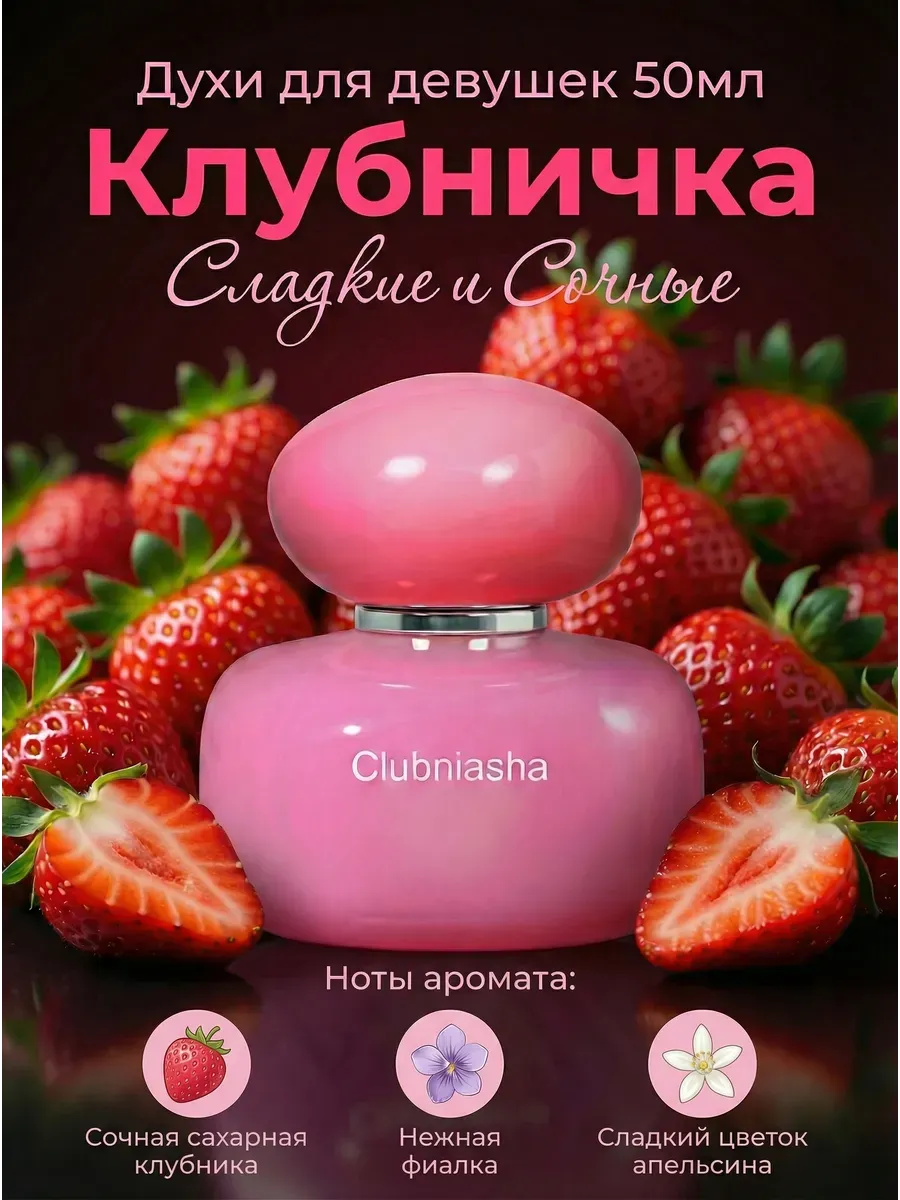 Парфюмерная вода CLUBNIASHA 50 мл духи клубника сладкая