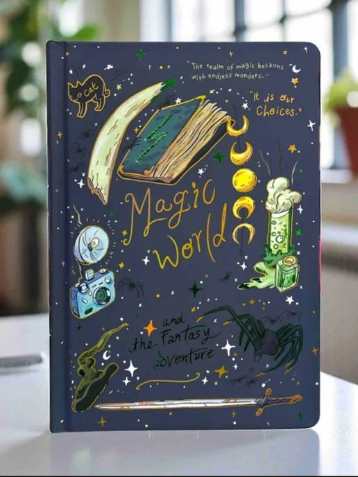 Творческий блокнот «Magic World» — дневник идей, рисования, серый, фото 2