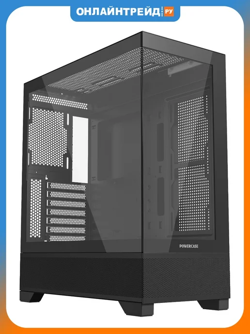 Powercase Компьютерный корпус Luminous, чёрный (CLB-L0), черный