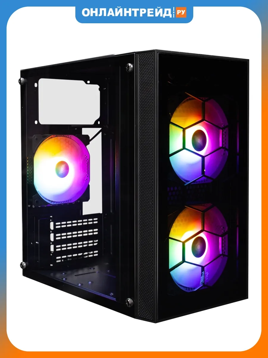 Компьютерный корпус FIREBASE X1, черный (X1-BK-3F1)