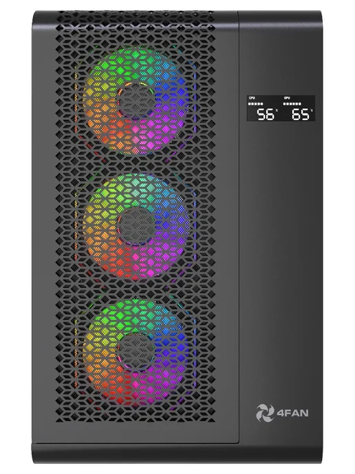 4FAN Компьютерный корпус XZ Gigabit, черный (4ARGB), черный, фото 2