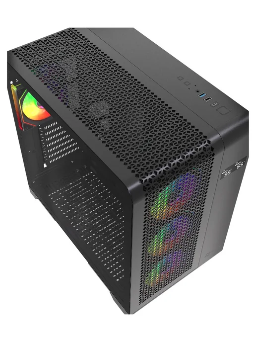 4FAN Компьютерный корпус XZ Gigabit, черный (4ARGB), черный, фото 7