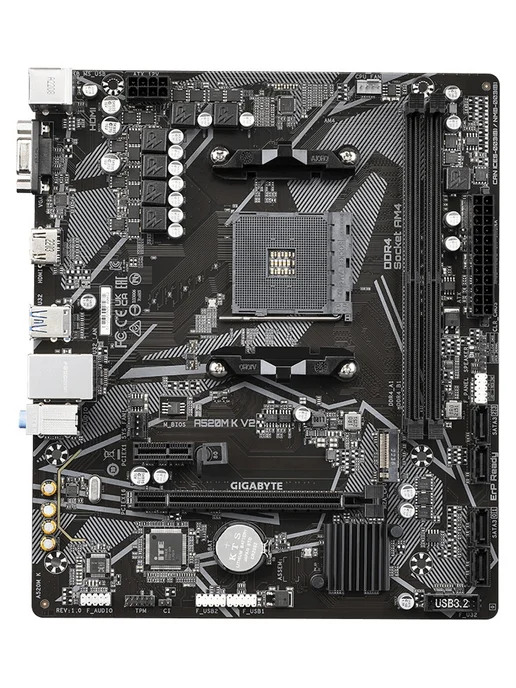 Материнская плата Gigabyte A520M K V2 (AM4, mATX), вариант, фото 2