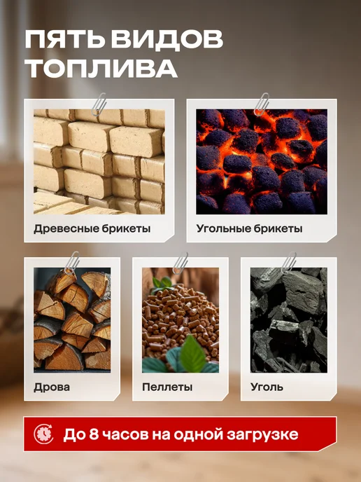 Dukke Печь буржуйка для дома на дровах со стеклянной дверцей, черный, фото 5