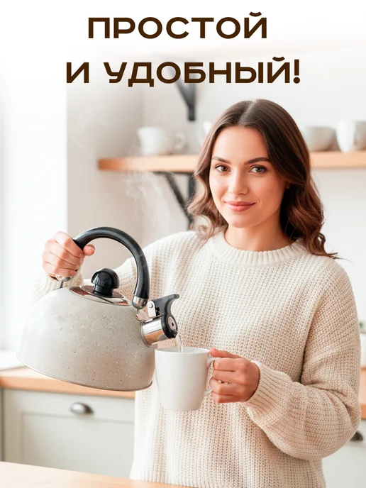 GT Чайник со свистком для газовой плиты стальной 2,5 л, 2,5 л, фото 2