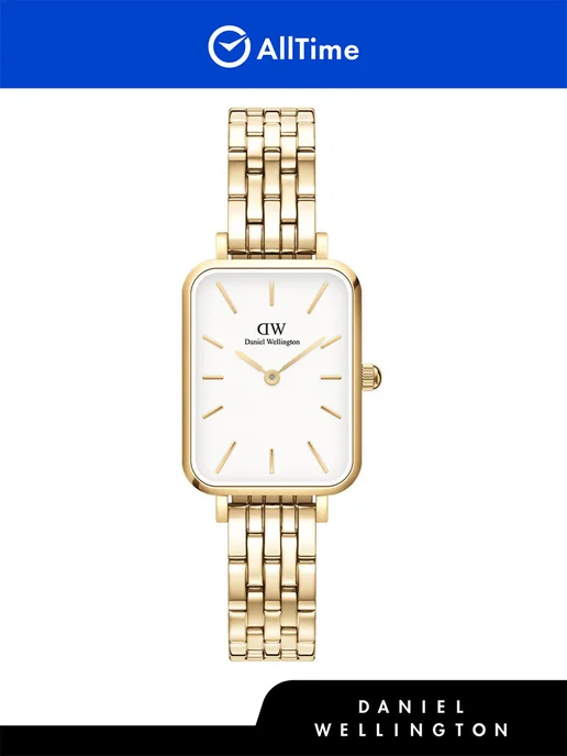 Daniel Wellington Часы наручные с браслетом маленькие кварцевые тонкие желтые, желтый