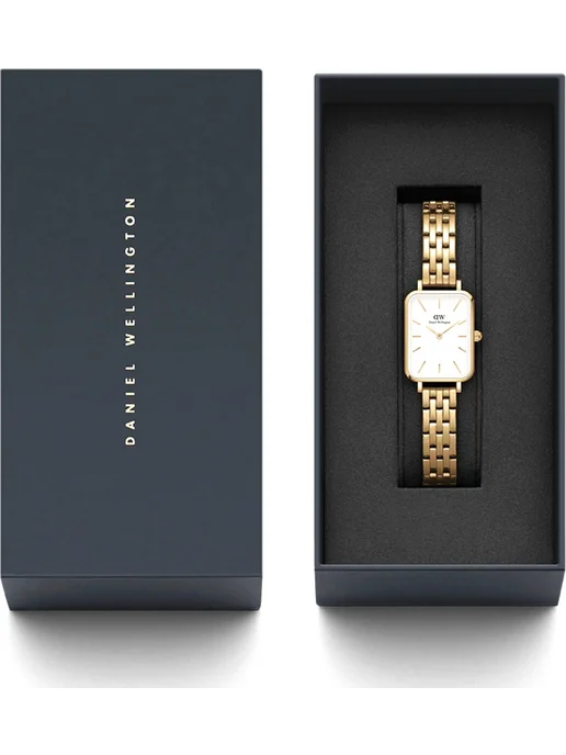 Daniel Wellington Часы наручные с браслетом маленькие кварцевые тонкие желтые, желтый, фото 6