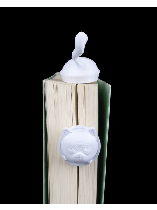 Закладка для книг котик 3D клипса для страниц, черный, фото 4