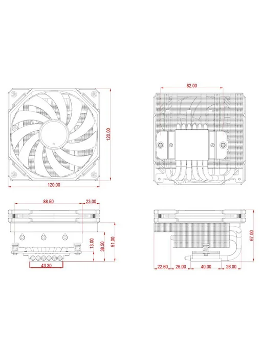 ID-COOLING Кулер для процессора IS-67-XT WHITE, белый, фото 8