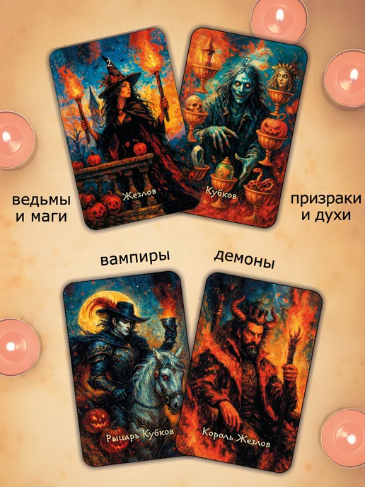 magic-kniga Колода Таро Самайна гадальные карты + инструкция к Хэллоуину, вариант, фото 4