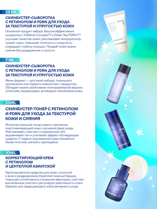 Innisfree Набор сыворотки для лица скинбустер с ретинолом и PDRN, 30 мл, фото 3