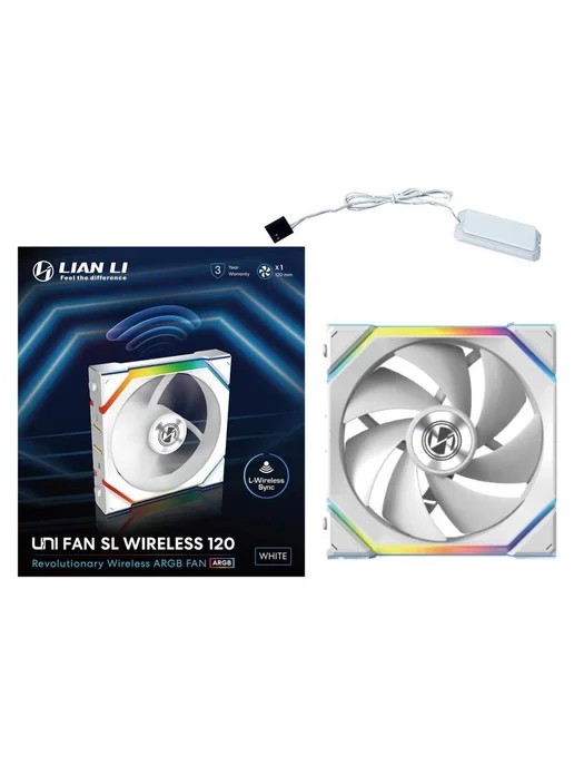 LIAN-LI Вентилятор UNI FAN SL WIRELESS 120 White (12SL1W1W), 1 Вт, фото 7