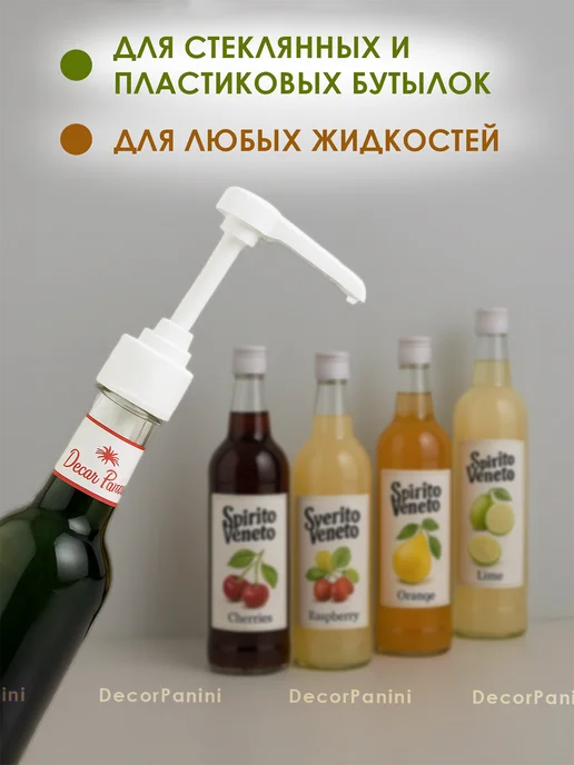 DecorPanini Помпа-дозатор для бутылки с сиропом 1 л, 1 л, фото 4