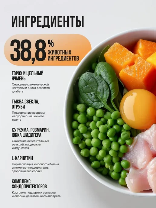 Сухой корм BOWL WOW Тыква… для собак, крупные, индейка, курица, 2 кг, фото 2