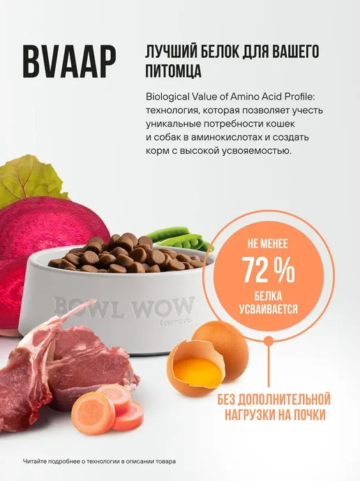 Сухой корм BOWL WOW Рисом… для собак, средние, индейка, ягненок, 2 кг, фото 5