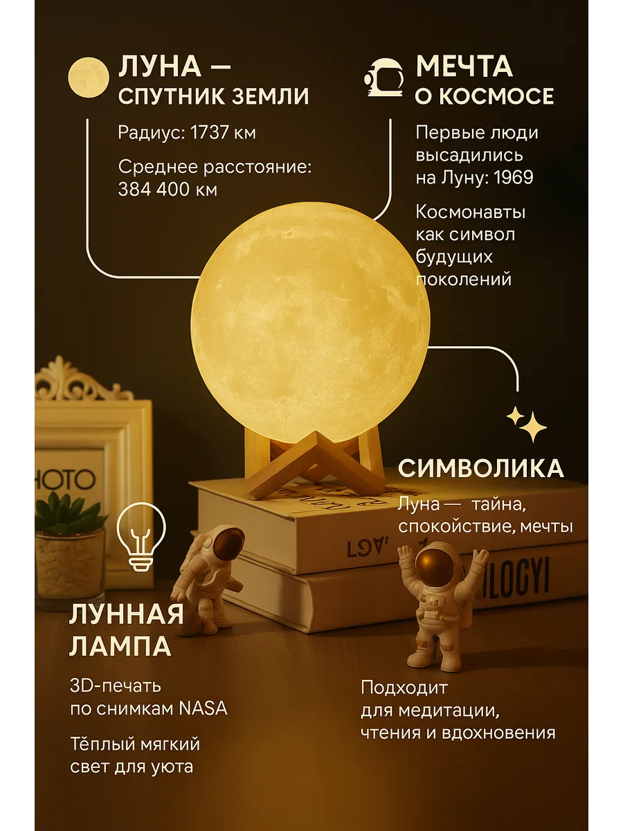 Луна светильник-ночник