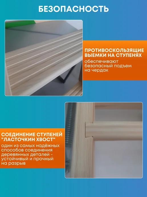 Litestep Чердачная лестница с люком утепленная RLS-B 60х120х280, бежевый, фото 4