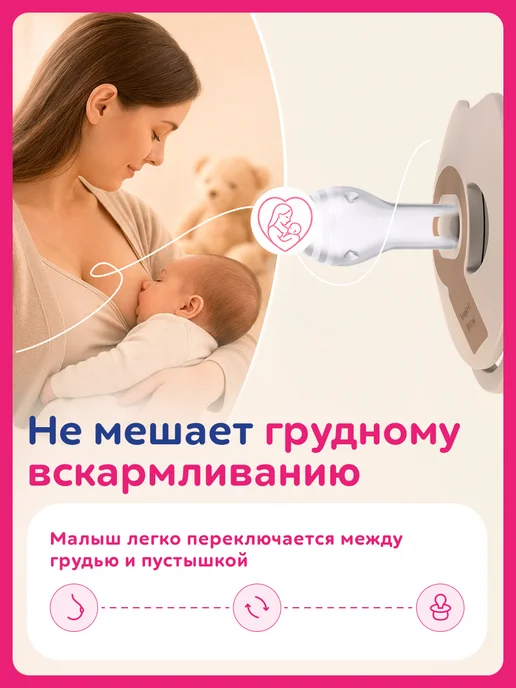 lovi Силиконовая пустышка для новорожденных, 0-6 мес, фиолетовый, фото 2