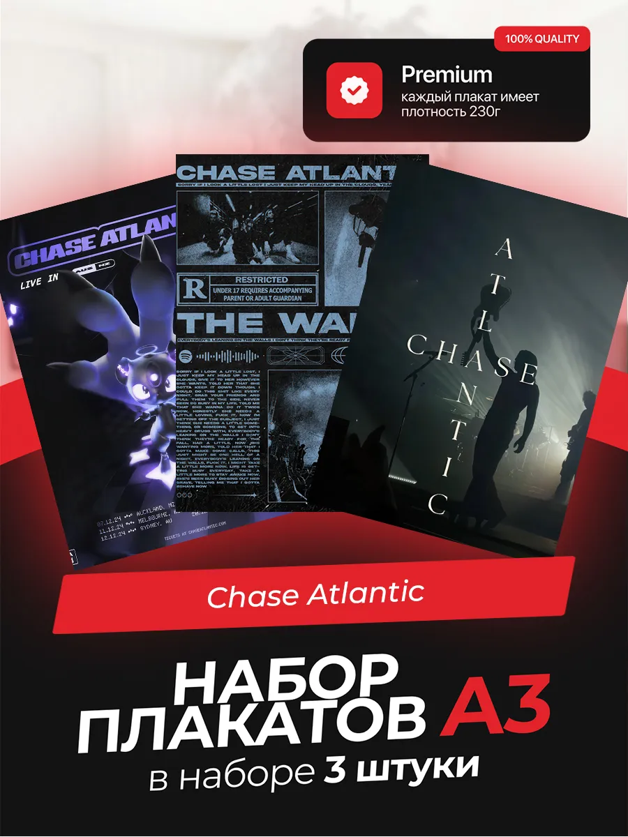 Постеры с Chase Atlantic. 3 штуки в комплекте