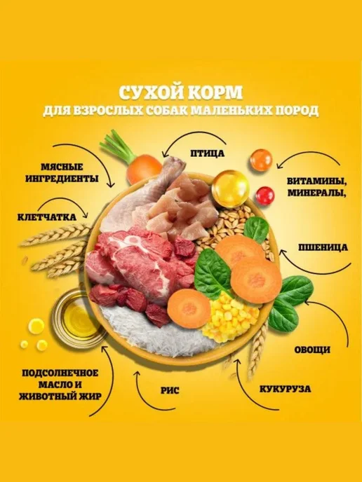 Сухой корм PEDIGREE Маленьких Порoд для собак, говядина, 0,5 кг, фото 6