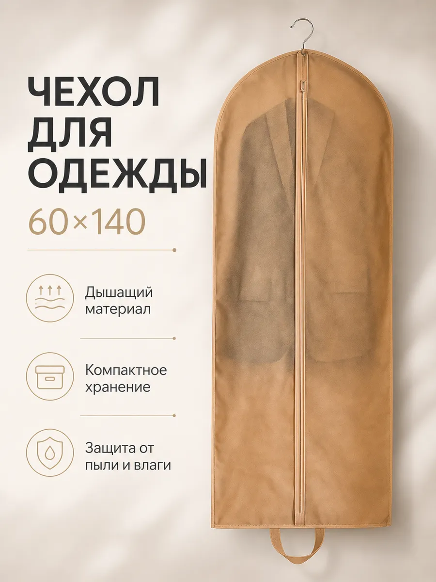 Чехол для одежды и костюмов на молнии