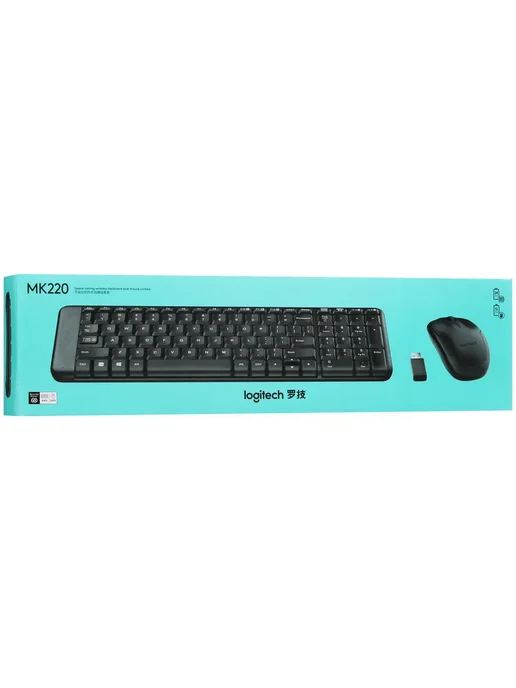 LOGITECH Клавиатура+мышь беспроводная MK220, черный, фото 2