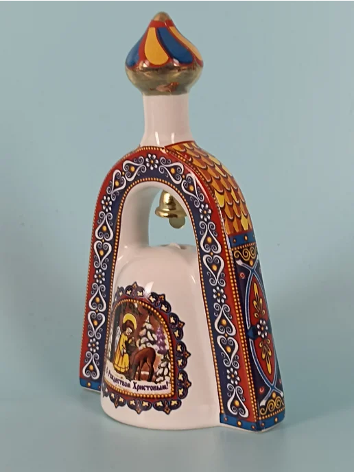 Ceramic Fauna Фарфоровый колокольчик «Рождественский Храм», синий, фото 8