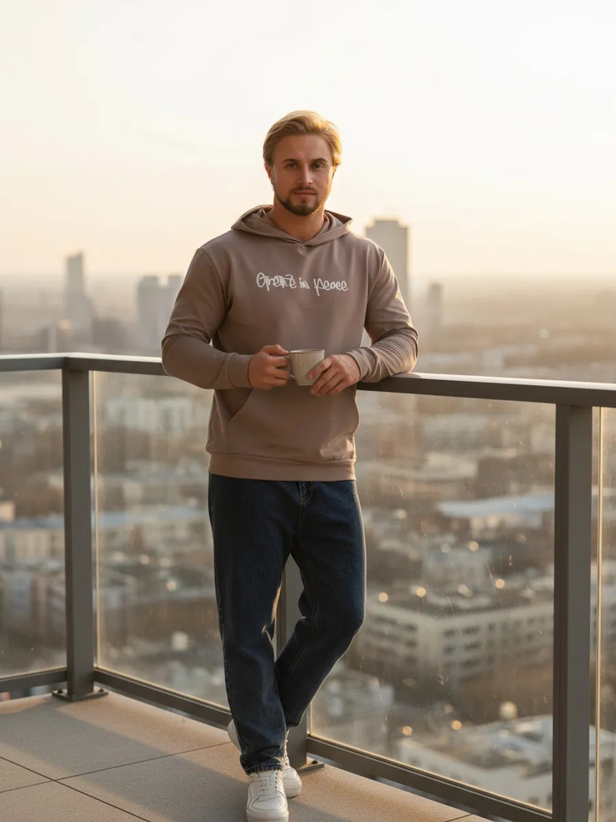 Толстовка мужская с капюшоном футер