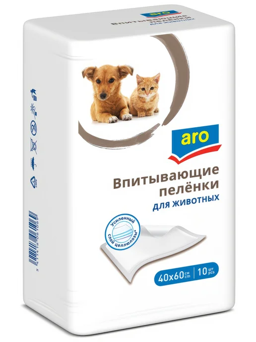 ARO Пеленки для животных 40x60см, 10шт, 40x60 см, 10 шт
