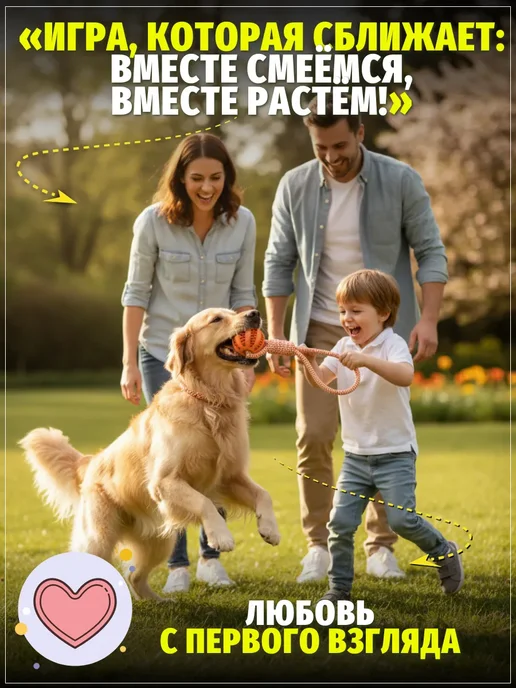 ЗООГЕНИЙ Игрушка для собак мяч на канате с отсеком для лакомств 38 см, голубой, фото 3