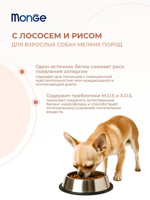 Сухой корм MONGE для собак, взрослые, мелкие, 15 кг, фото 2